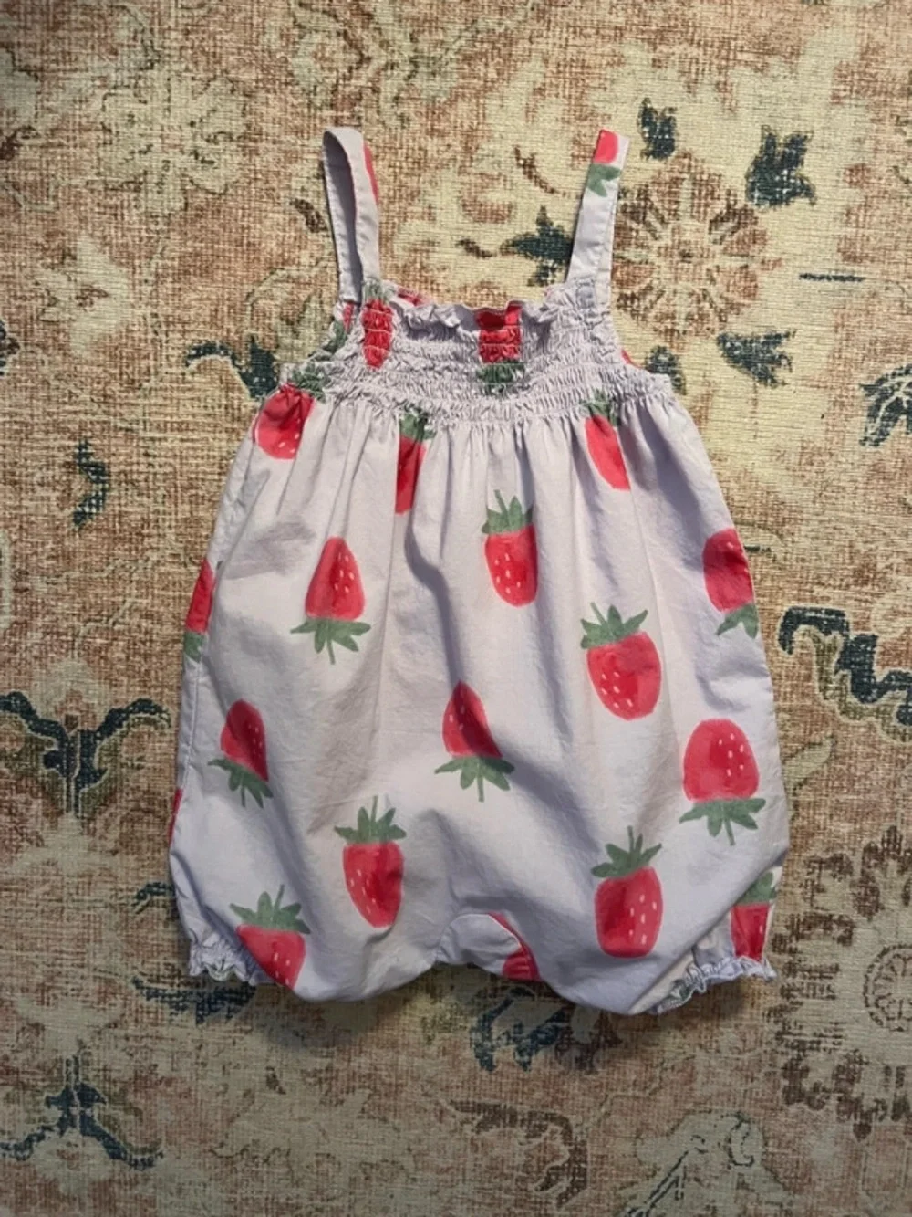 🍄3/$15 Carter’s Strawberry Bubble Romper 3-6 Months Lavender